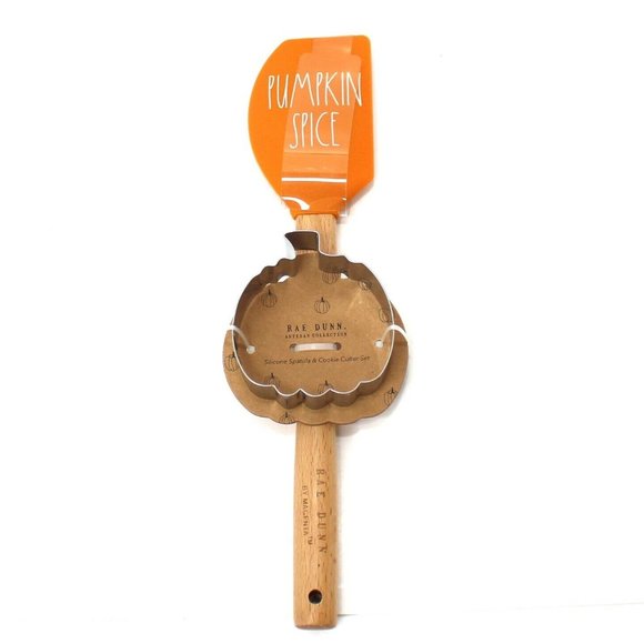 Rae Dunn Pumpkin Spice Spatula Cookie Cutter Baking Orange Holiday Autumn - Picture 1 of 3